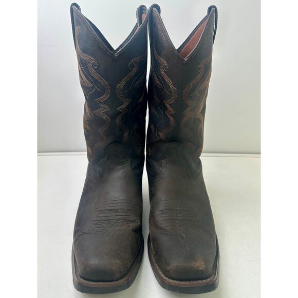 Justin Brown Leather Western Cowboy Boots Men\'s Sz 10 main image 9